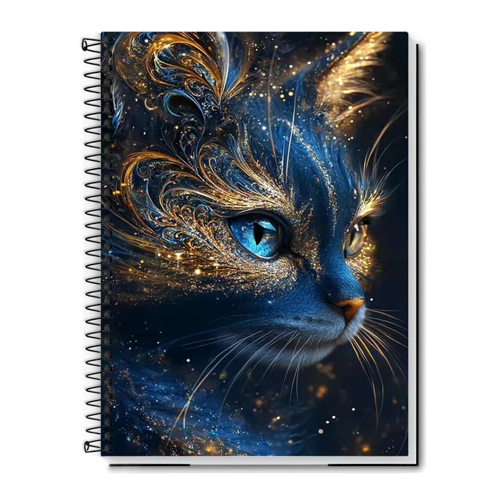 Caderno Universitário | Arte Abstrata | Gatos | Capa Dura & Espiral 1,10,15 e 20 Matérias