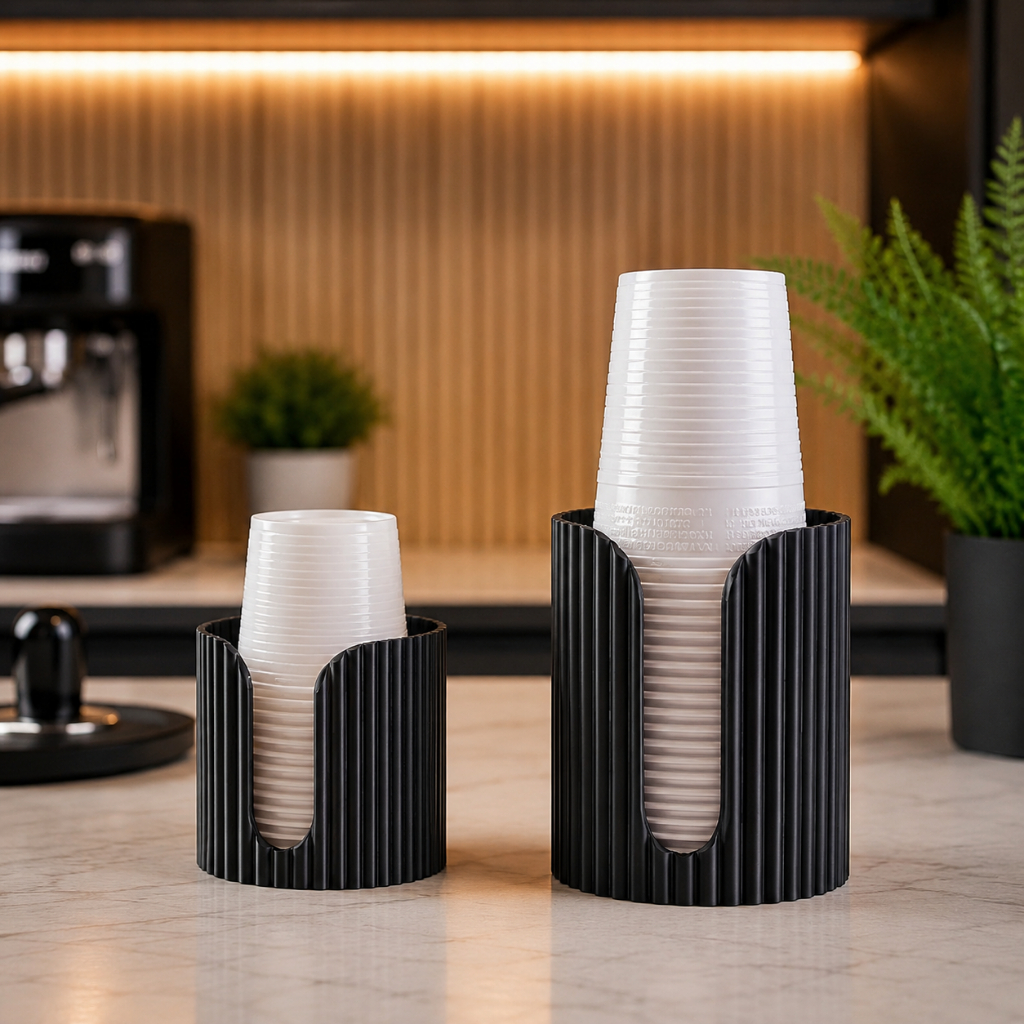Organizador Porta Copos Descartáveis Dispenser De Café Suporte Para Bancada Cozinha Recepção Escritório Área Gourmet