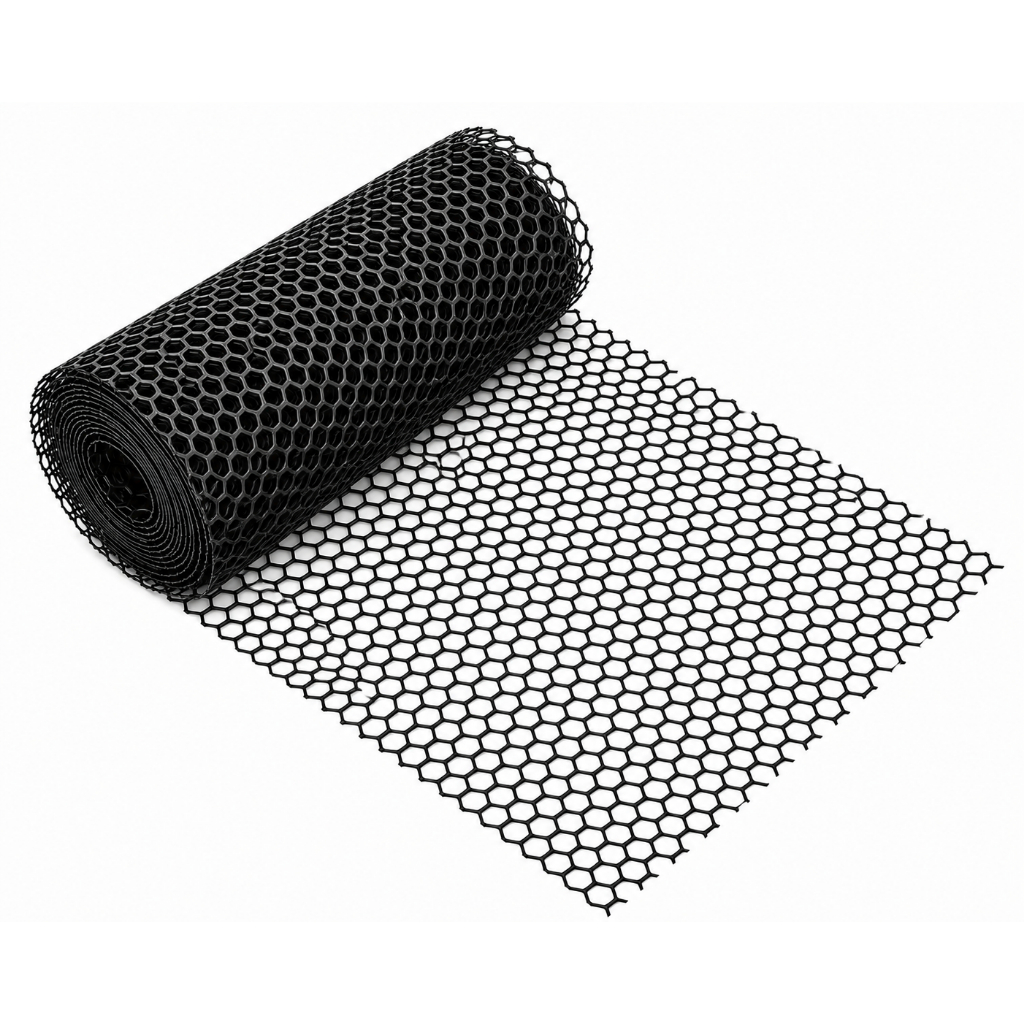 Tela Calha Telhado Ralo Plástico 10 M X 30 CM Grelha Jardim Passarinheira Proteção Ratos Folhas Marca Tegape Hexagonal