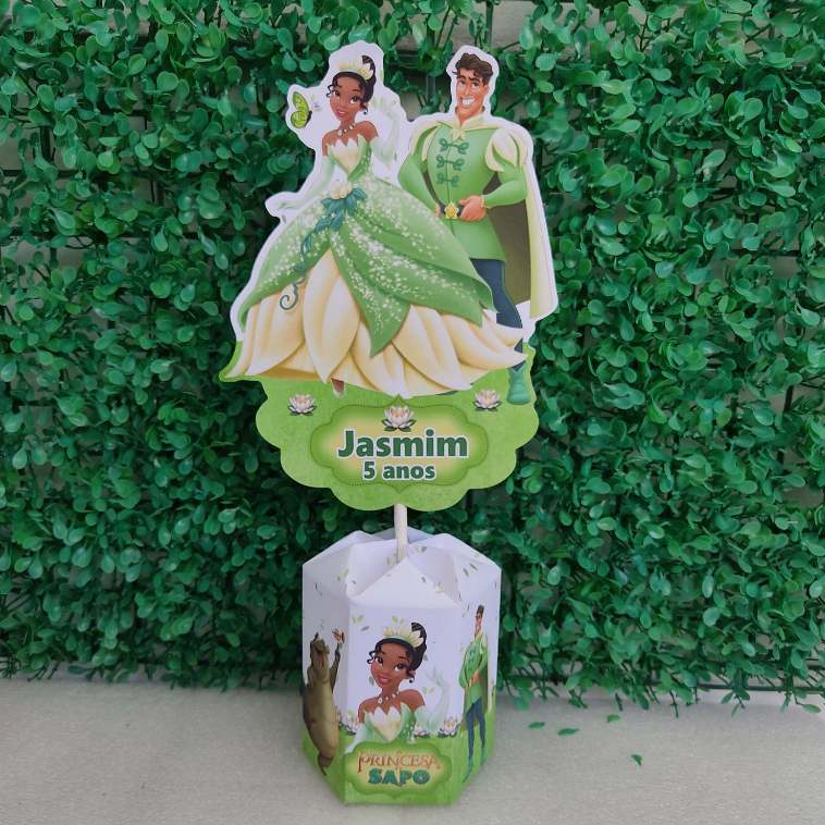 CENTRO DE PRINCESA TIANA ( PEGUE E MONTE) lembrancinha de festa personalizada tema princesa tiana