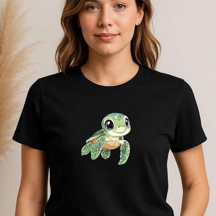 CAMISETA BÁSICA TARTARUGA BEBÊ PETZ MARINHOS FOFA 100% ALGODÃO PREMIUM FEMININA UNISSEX ESTILOSA CONFORTÁVEL