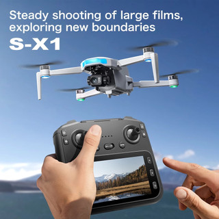 Drone S-X1 Brushless Com GPS Estabilização Eletrônica De Imagem Em 8K e Controle Por Tela.