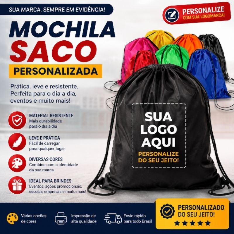 Mochila Saco Personalizada 30unidades — imagem 2 de 2