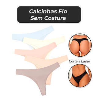 Kit 5/3 Calcinhas Fio Dental Sem Costura Corte Laser