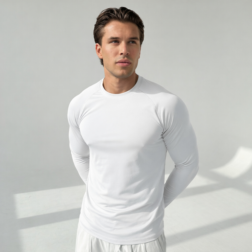 Camiseta Masculina Manga Longa Dry Fit para Academia, Esportes e Lazer