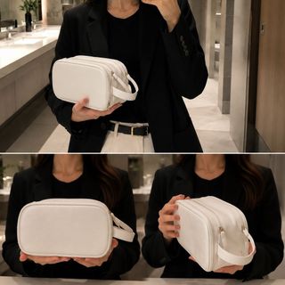 Necessaire Feminina Grande Porta Maquiagem Viagem com Divisórias e Alça