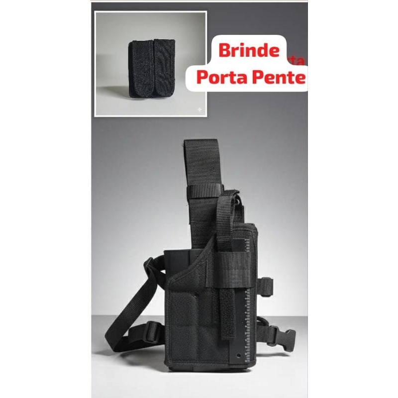 Coldre de perna mais porta pente de brinde