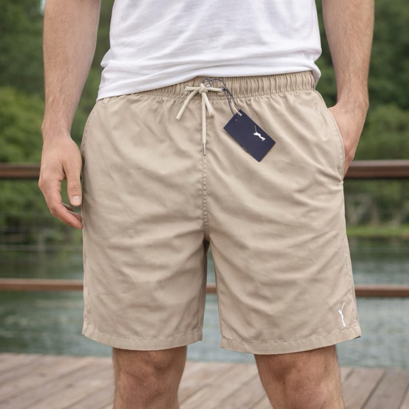 bermuda shorts Elastano  Masculino M ao G short praia com Bolsos laterais