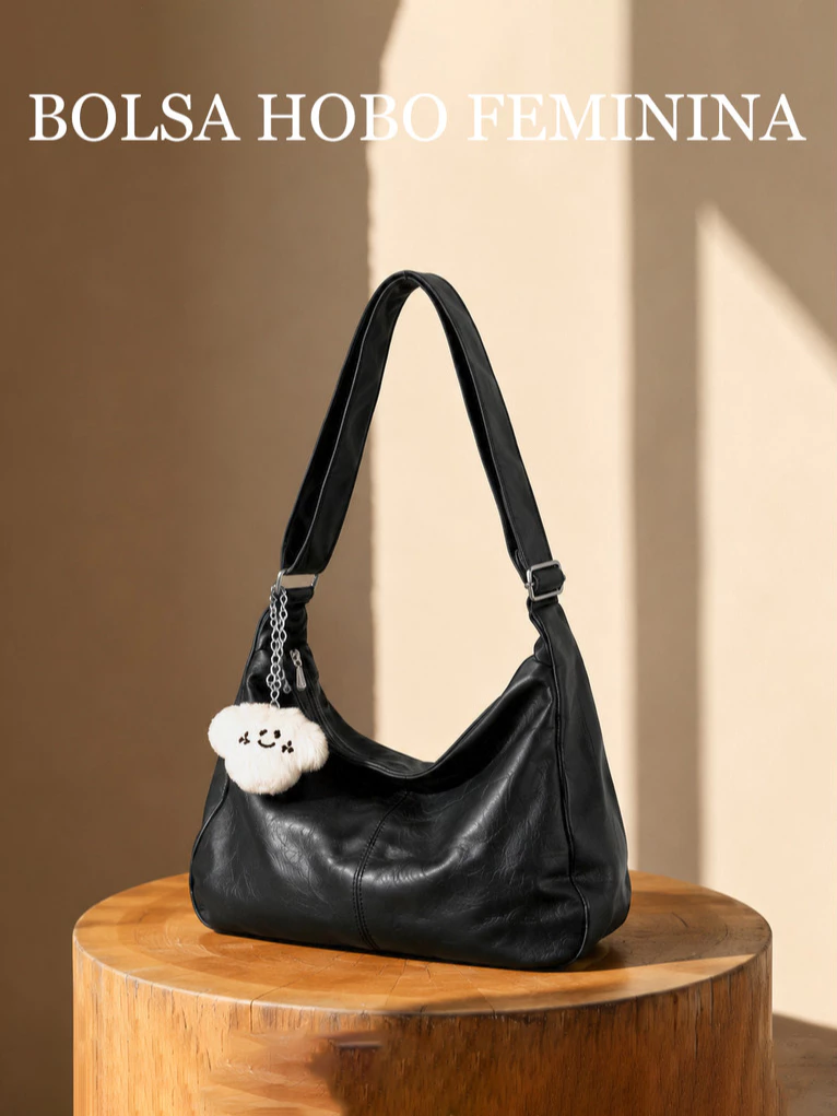 Bolsa Feminina de Ombro Estilo Hobo Grande Capacidade — foto 7