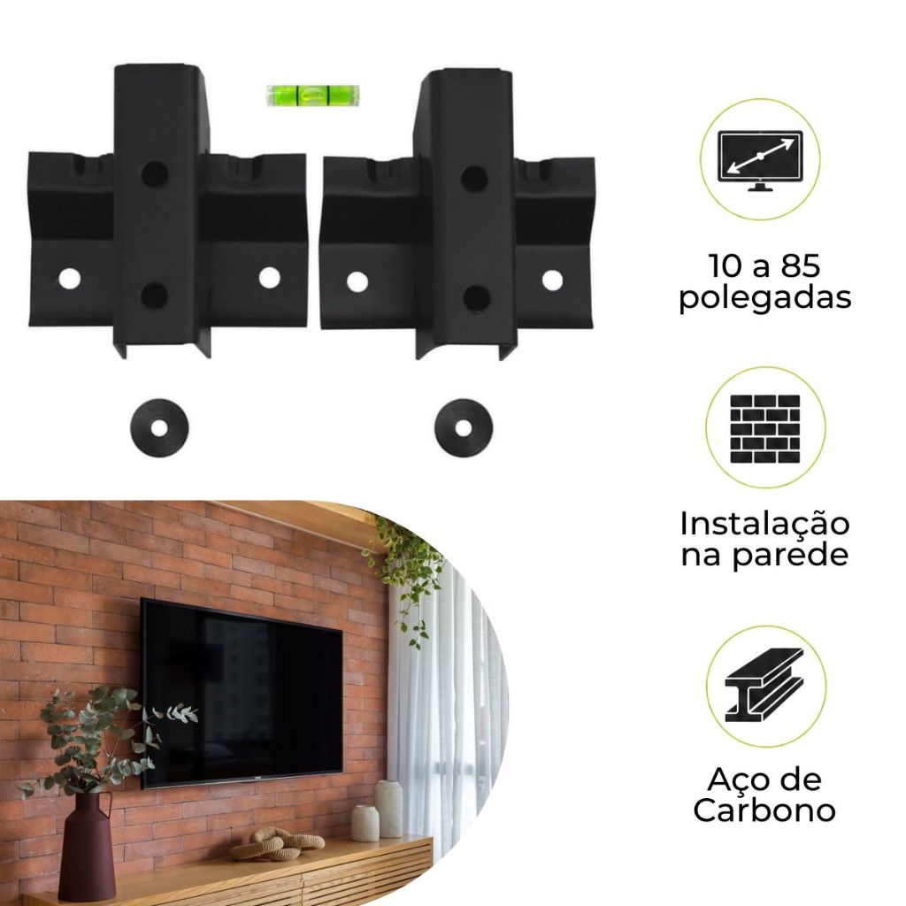 Suporte Para TV Fixo Universal 10 a 85 Polegadas TV LED LCD Plasma 3D Smart TV Sbru758 Brasforma — imagem 2 de 2