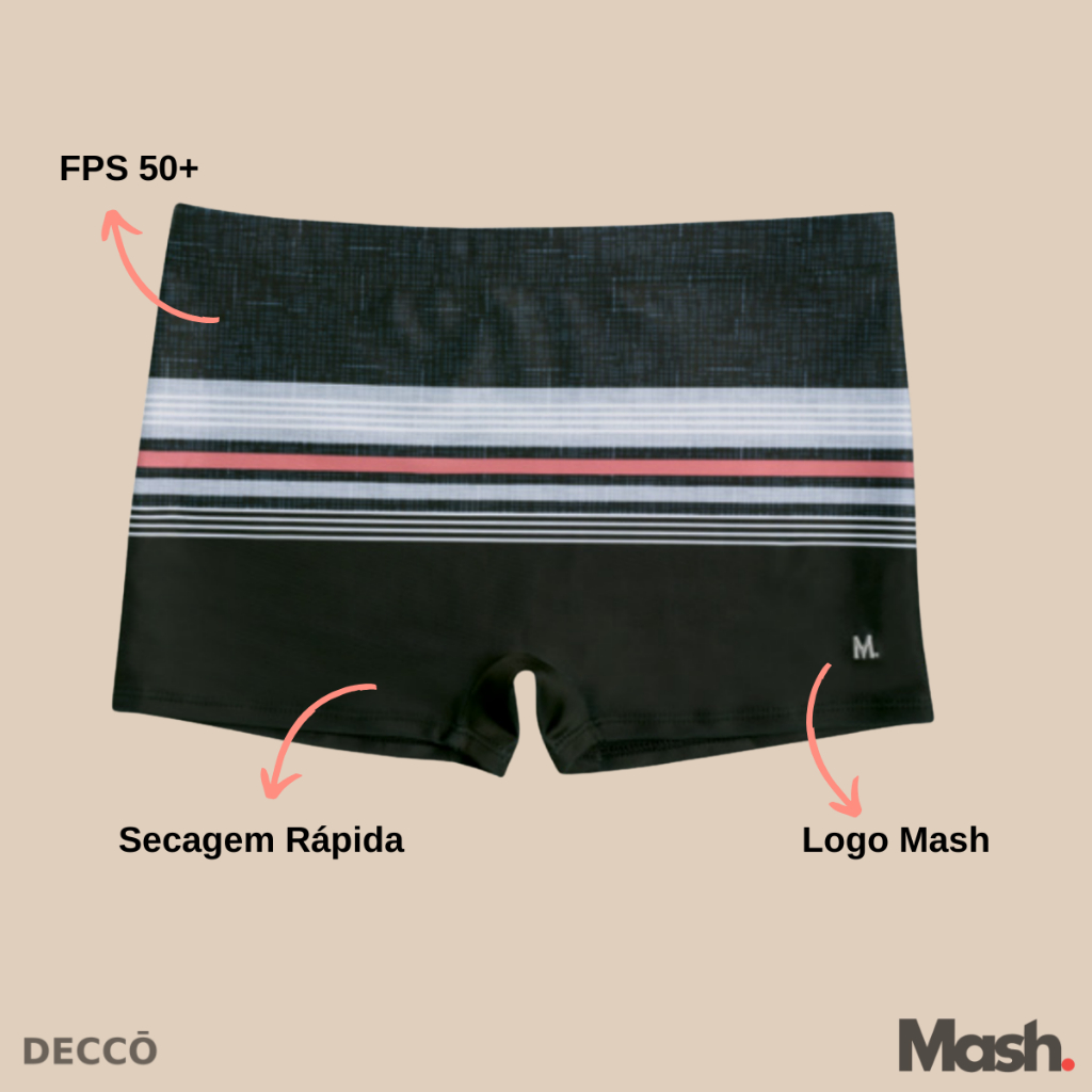 Sunga Boxer Masculina Mash Estampa Listratextura Cintura Elastica E Forro Interno · foto 2