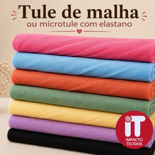 Tecido tule de malha ou microtule com elastano - 1mt  x 1.50mts