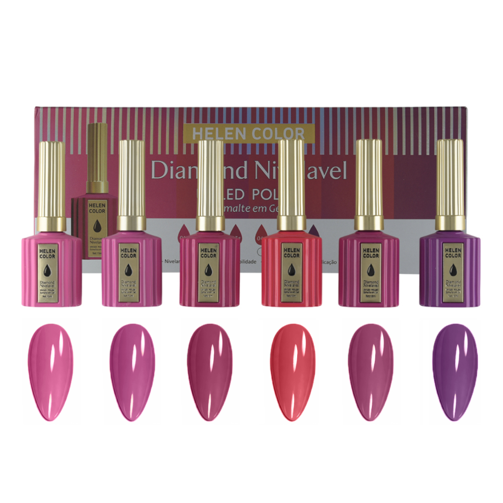 Kit 6 Esmaltes Tendencia de Outono Diamond 15ml cada - Helen Color