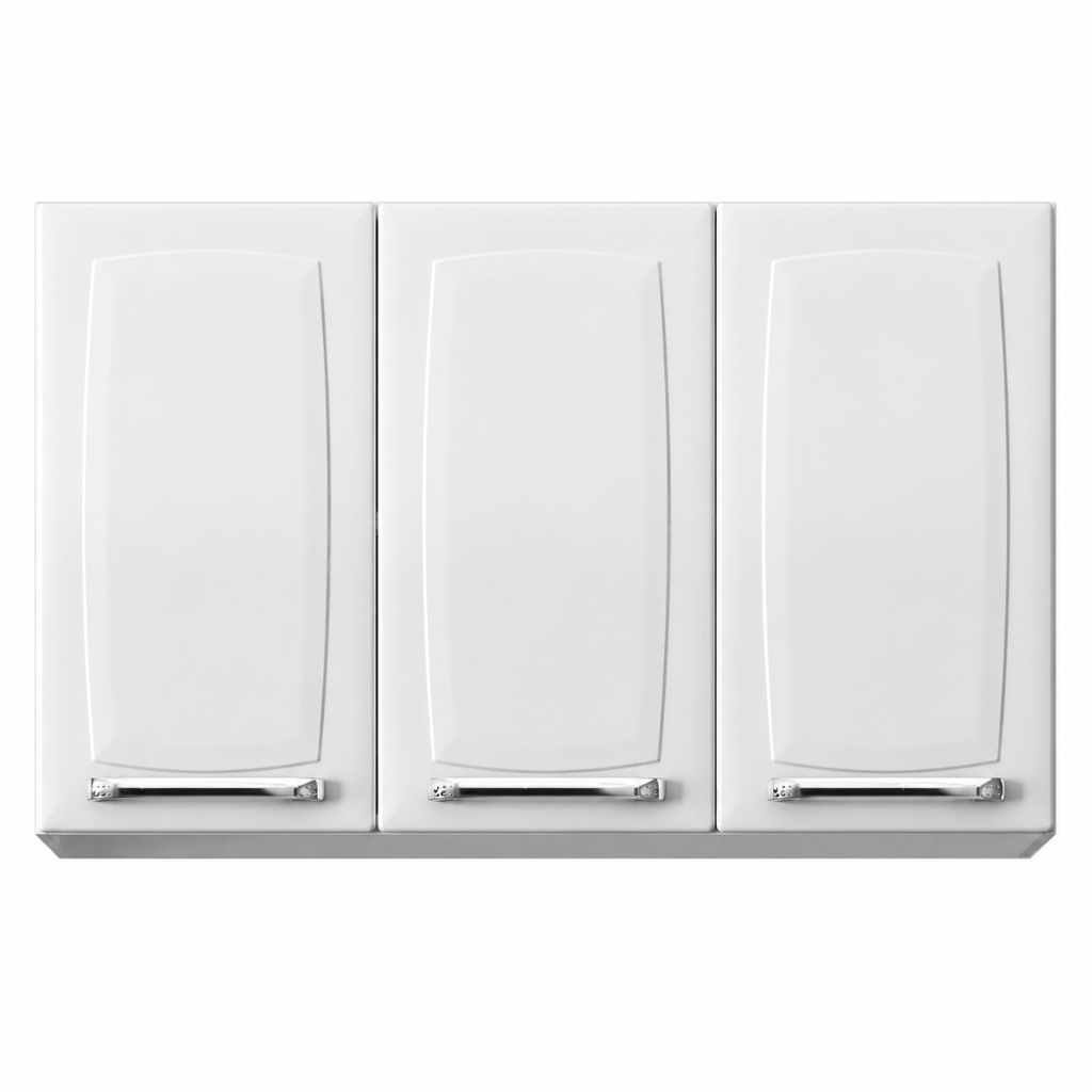 Armário Aéreo de Cozinha 3 Portas Itatiaia Luce de Aço 105cm Branco