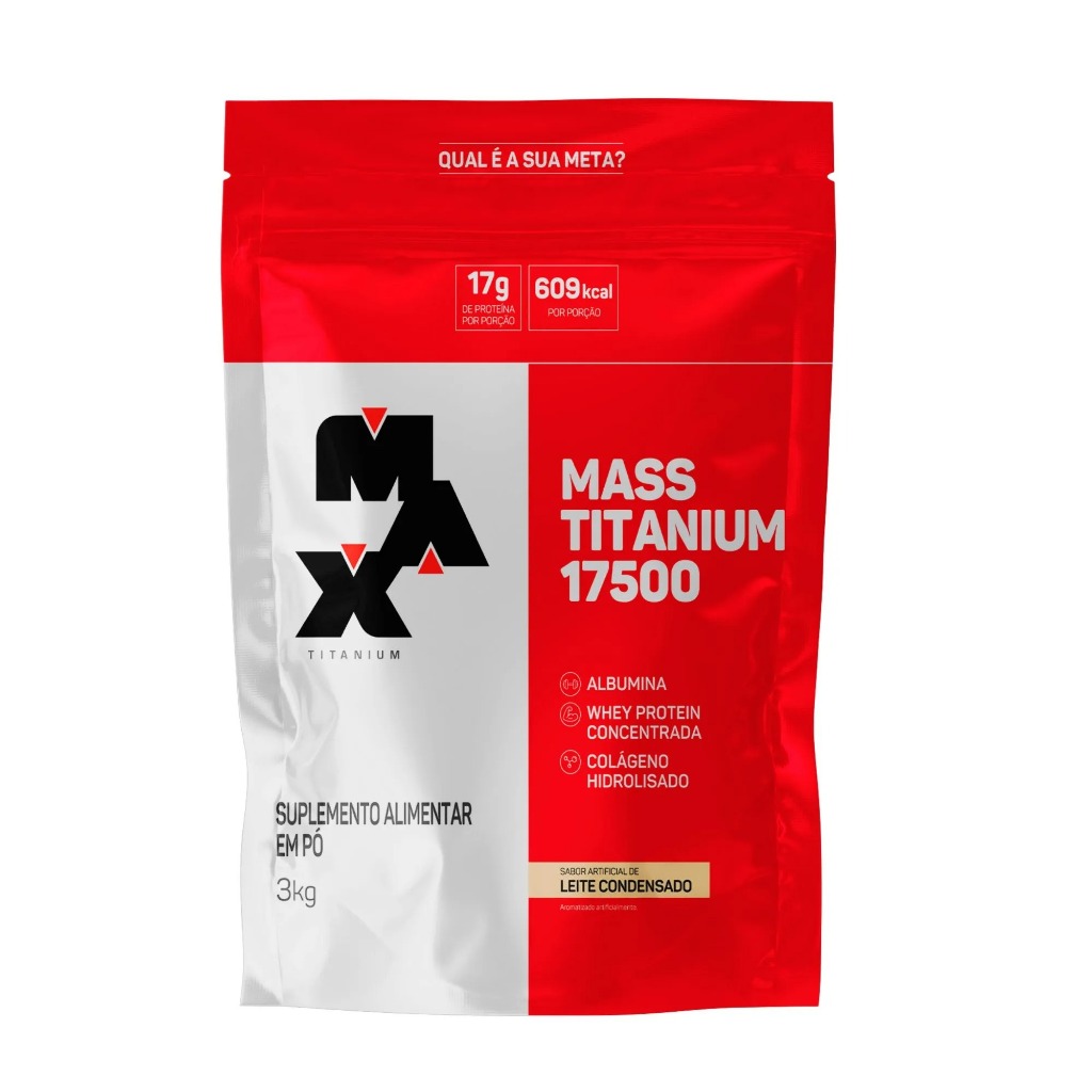 Hipercalórico Mass Titanium 17500 Max Titanium Sabor Vitamina De Frutas Refil 3kg