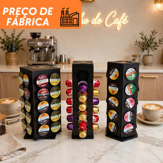 Suporte Porta Cápsulas Torre Organizador Cantinho do Café  3 Corações Dolce Gusto Nespresso