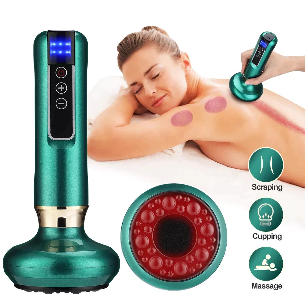 Ventosa Elétrica Massageador A Vácuo GuaSha Beleza Saúde Massagem De Raspagem De Calor