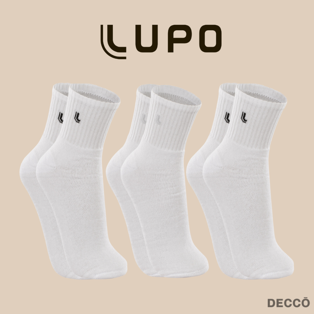 Kit De 3 Pares De Meias Lupo Cano Médio Unissex Em Algodão Tamanho 37…
