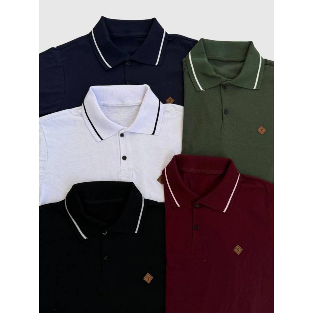 Kit 5/3 Camisa Polo Masculina Algodão Para Homem Camiseta Do P ao G3 Extra Grande Plus Size