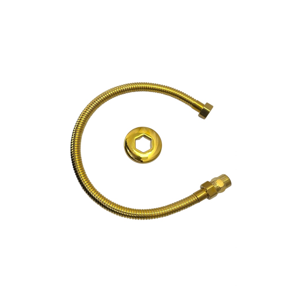 Engate flexivel Mangueira Para Ducha Com Derivação 50cm Dourado