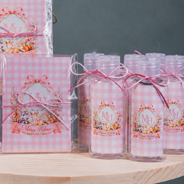 Kit Bloquinho e Frasco Personalizado Lembrancinha Maternidade Chá de Bebê Aniversário