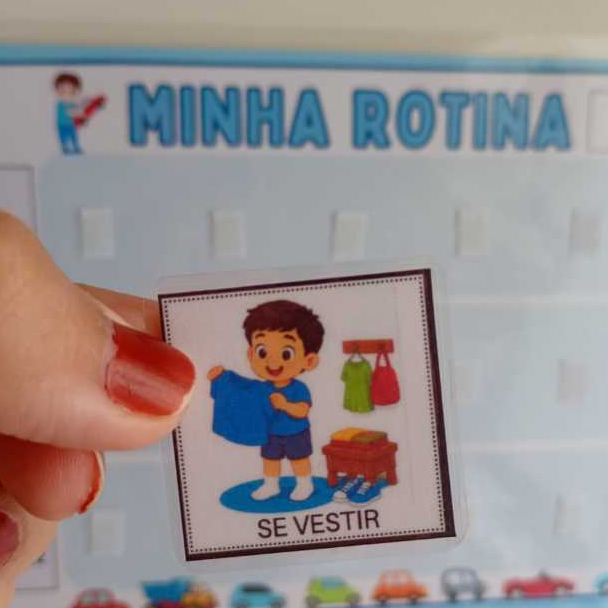 Quadro de Rotina para Crianças Plastificado e Interativo velcro adesivo TEMAS - ENVIO RÁPIDO