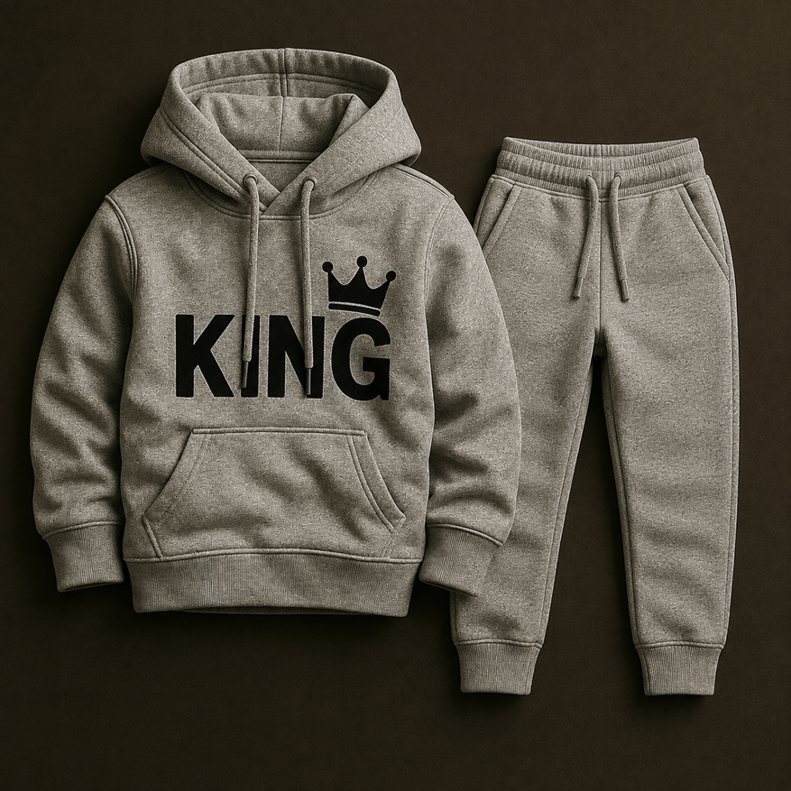 Conjunto Infantil Moletom unissex King Calça e Moletom Cores iguais
