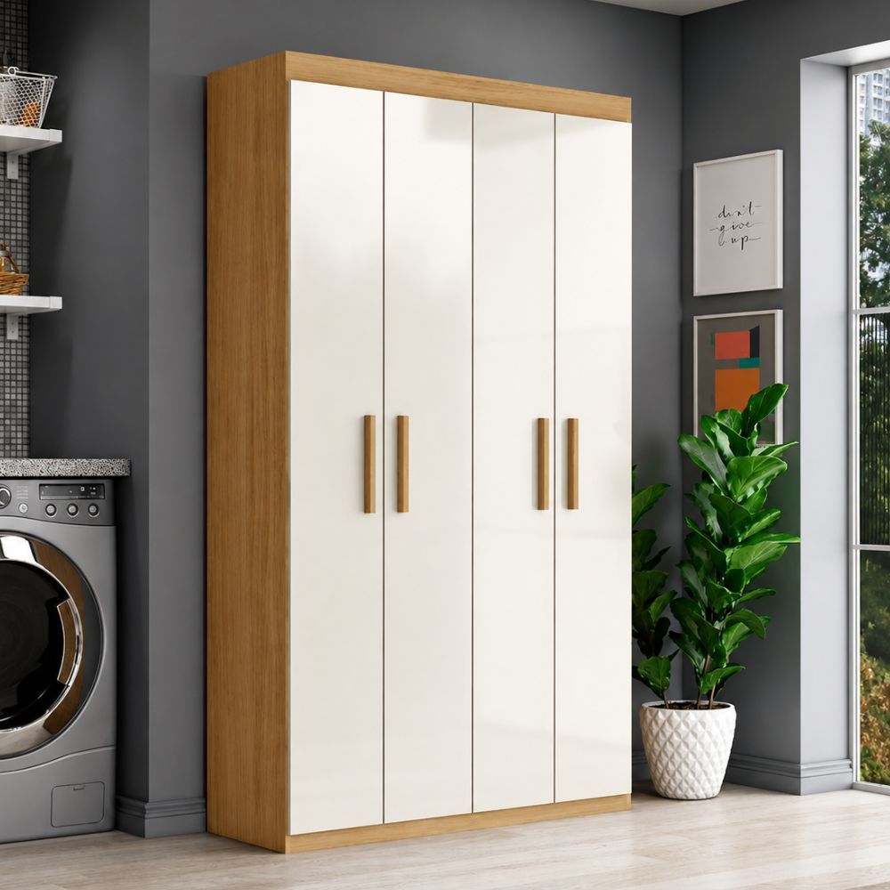 Armário Multiuso 4 Portas 6 Prateleiras Bem MM Aramóveis 102,6 cm