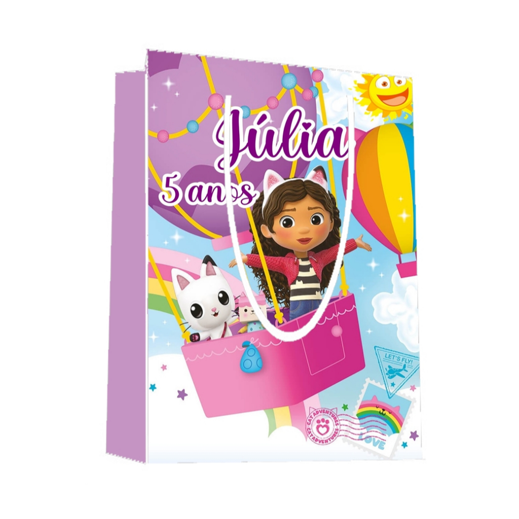 Sacolinha A Casa Mágica da Gabby Personalizada para Aniversário/ Lembrancinha Festa Infantil / Qualquer nome e idade