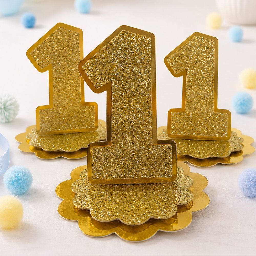 Aplique  Número 3D Personalizado Dourado para Festas todas as Cores • Ideal para Festas e Lembrancinhas  Decoração Mimos