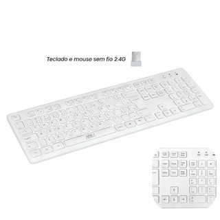 Teclado Wireless Sem Fio ABNT2 2.4GHz Silencioso Slim Home Office AITEK Plug