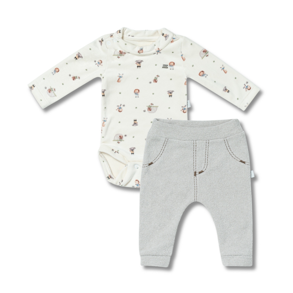 Conjunto Bebê Quentinho HUG Original Tamanho 2 Menino Fleece soft