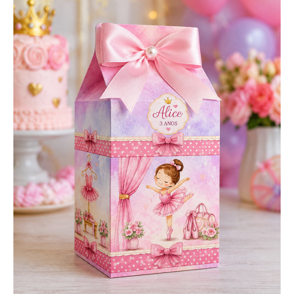 Kit Festa Personalizado - BAILARINA BABY - Caixinhas para Lembrancinhas ANIVERSARIO