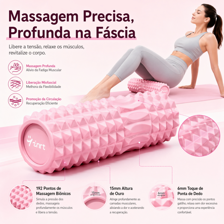Relaxamento Muscular Modelagem Corporal Yoga Pilates Rolo de Massagem Espinhoso para Costas Pernas Pés