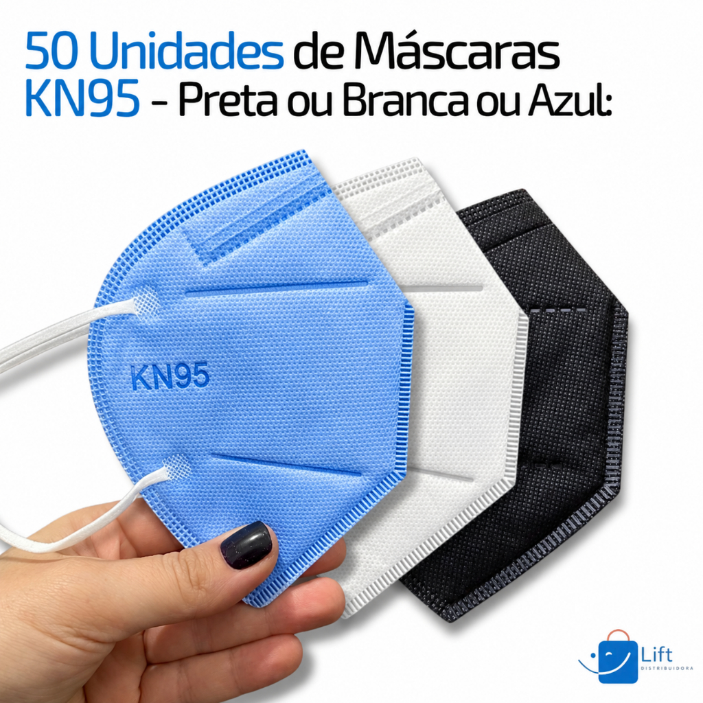 Kit 50 Máscaras KN95 PPF2 Descartáveis