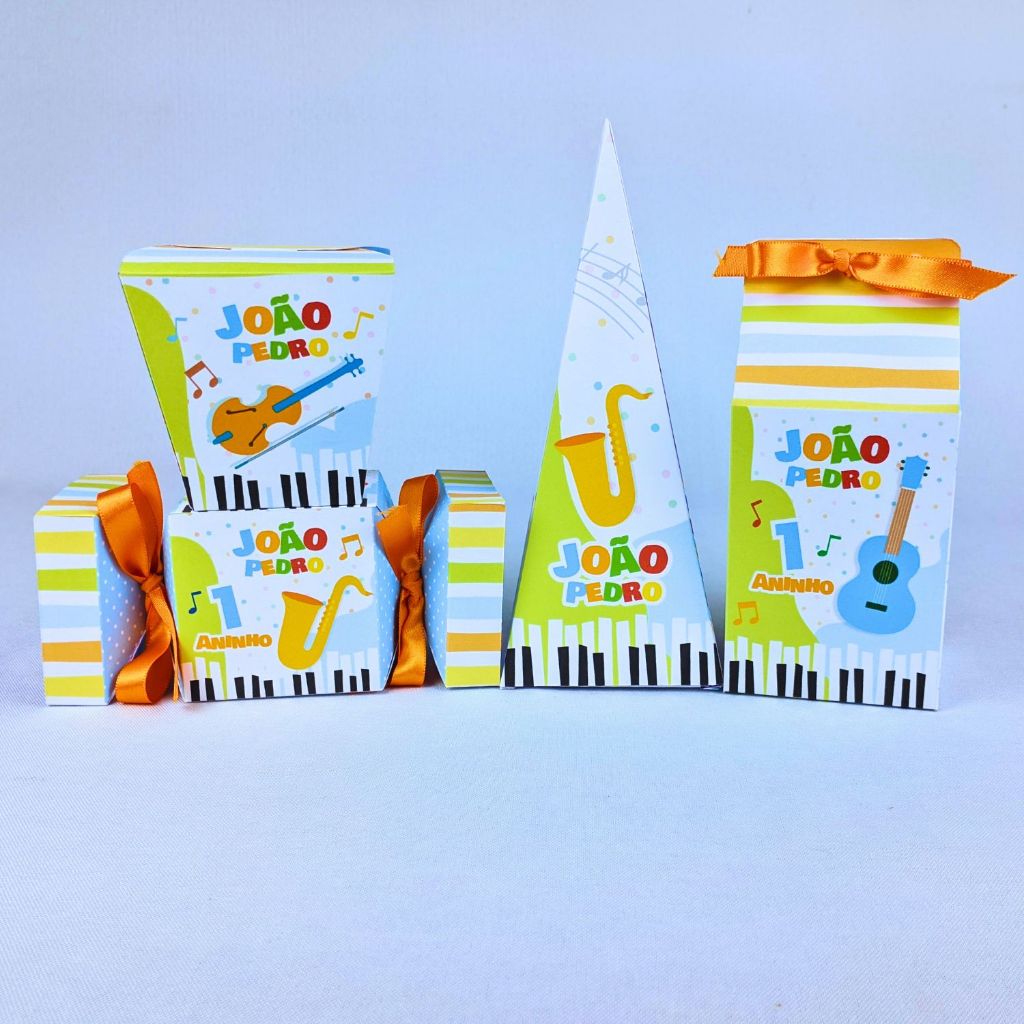 Kit 10 a 50 Caixinhas Instrumentos Musicais Personalizado Lembrancinhas Para Festinha Aniversario Lembranca