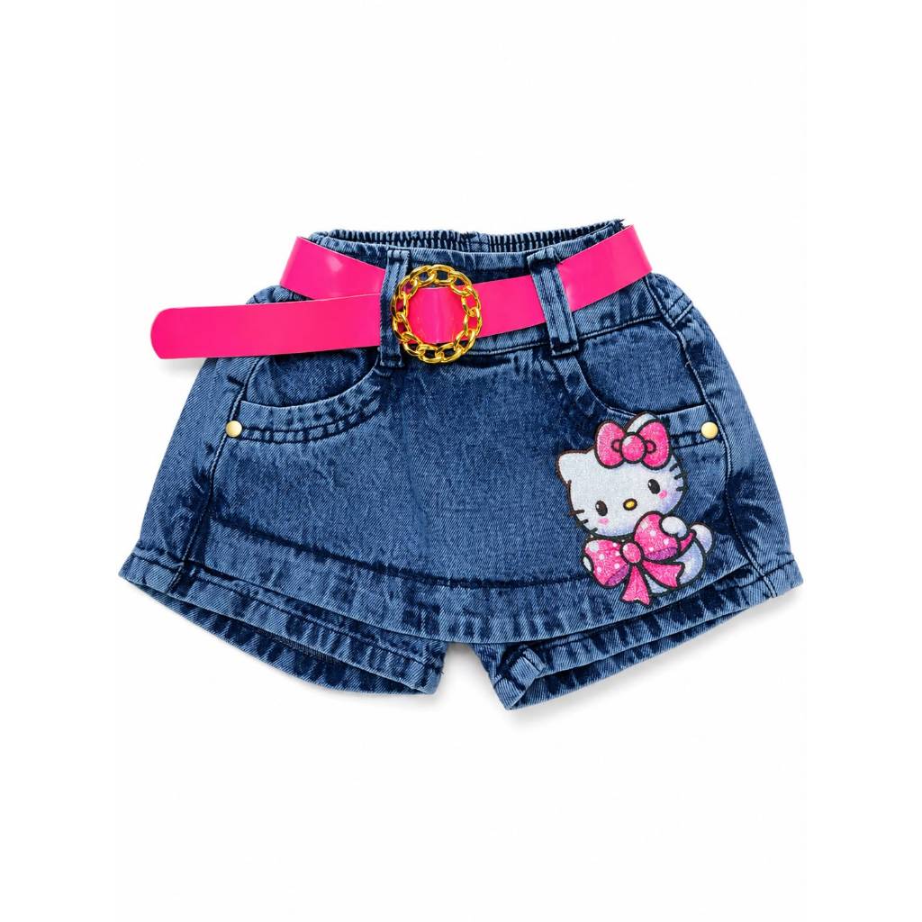 Short Saia Jeans infantil Feminino Menina