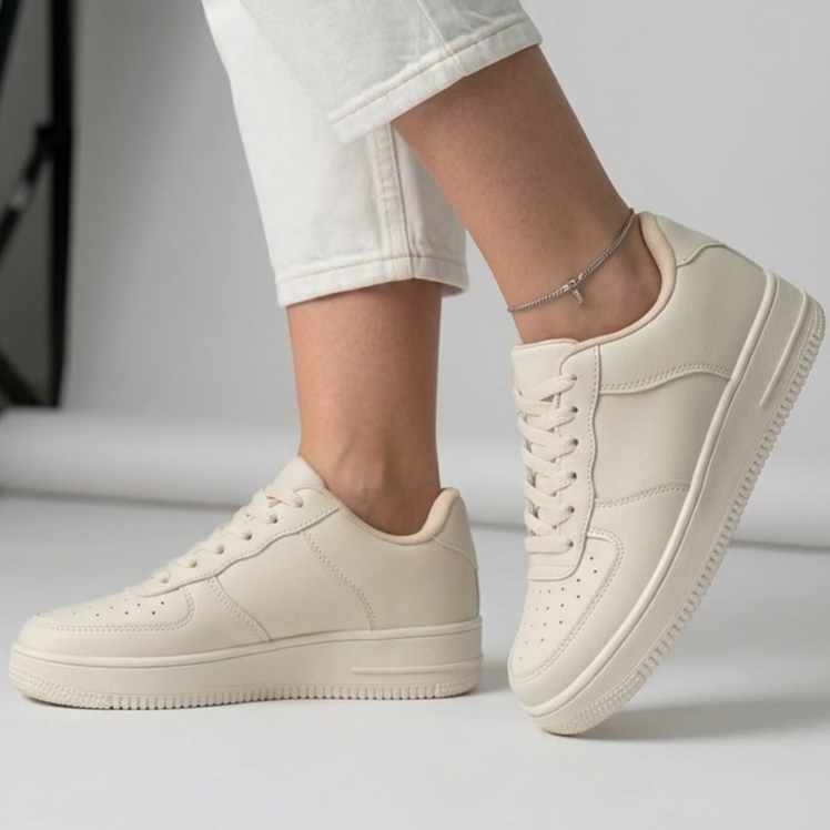 Tênis Feminino Academia Plataforma Unissex Cinza Branco