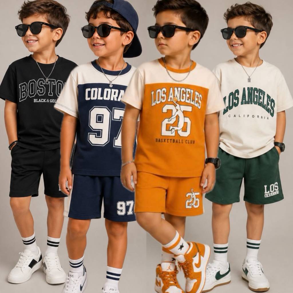 Roupa Menino Verão Para Passeios Conjunto Casual Camisa E Bermuda Premium Todo Em Suedine Malhão 4 ao 14