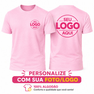 CAMISA UNISSEX COM 100% ALGODÃO ESTAMPADA SUA FRASE ART LOGO UNIFORME FOTO PERSONALIZADA CONFORTAVEL