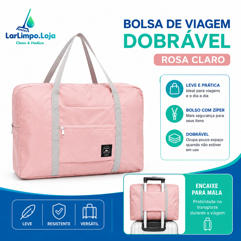 Bolsa de Viagem Dobrável Impermeável Grande Capacidade para Viagens de Negócios e Lazer