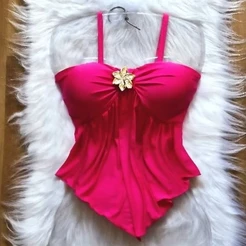 blusinha cropped flor com bojo malha suplex
