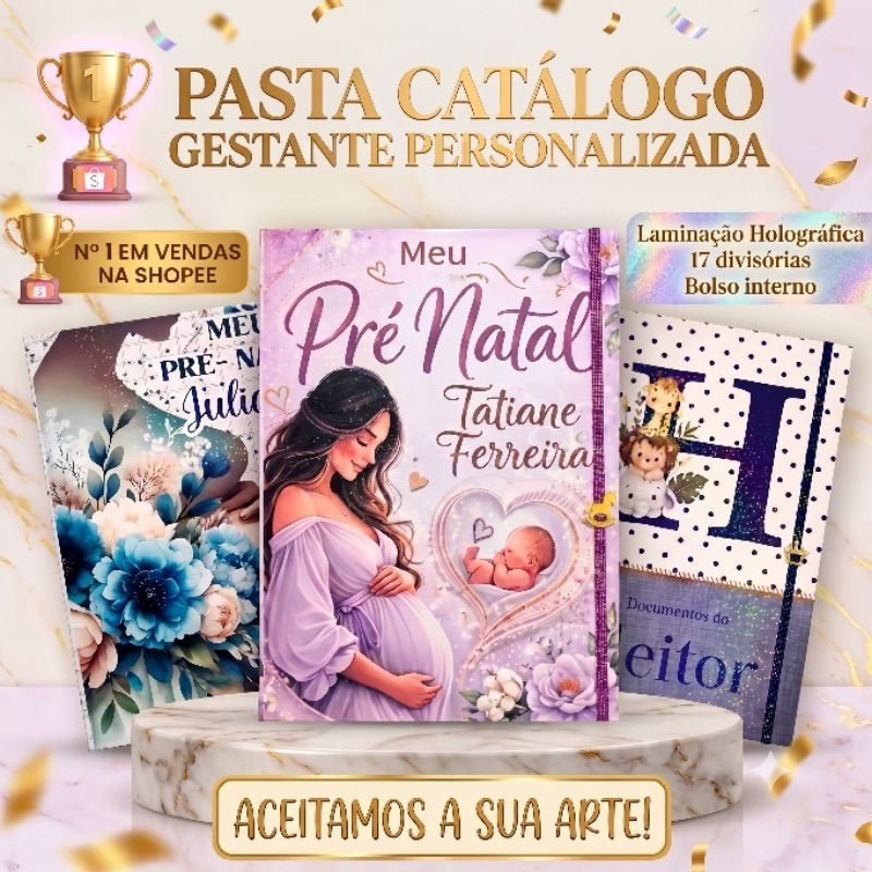 Pasta Catálogo A4 Personalizada para Gestantes
