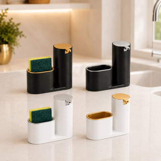 Dispenser Porta Detergente e Bucha Luxo Cozinha