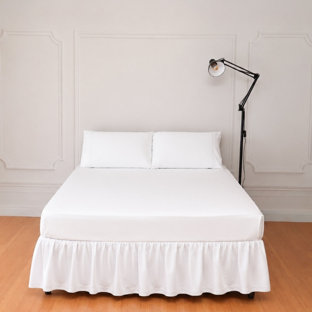 Jogo de cama Lençol + Fronha Tecido Micropercal 400 Fios Ponto Palito Queen/Solteiro