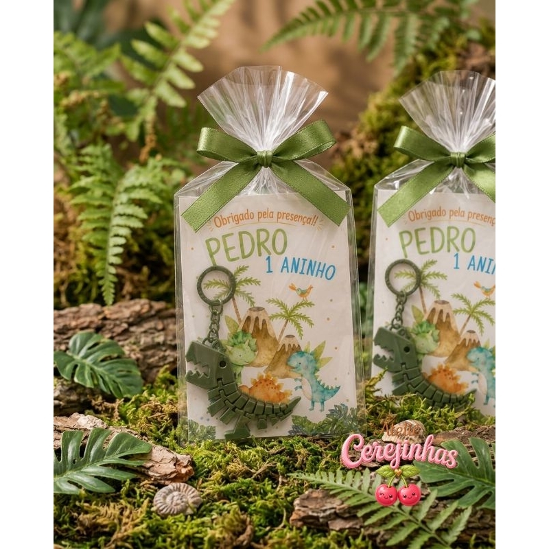 🦖 Chaveiro Dinossauro Articulado Personalizado – Lembrancinha de Aniversário