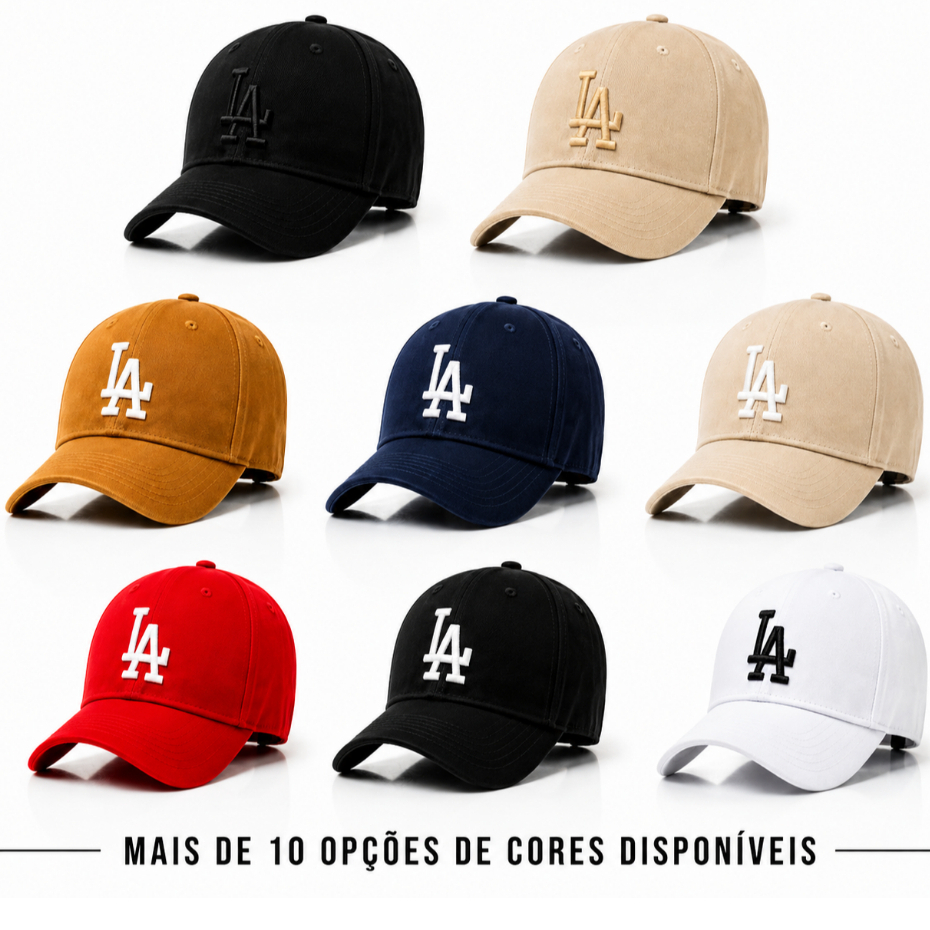 Boné New York NY, Los Angeles L.A Bordado, Estilo Beisebol, Aba Curva, Unissex, Ajustável - ENVIO IMEDIATO