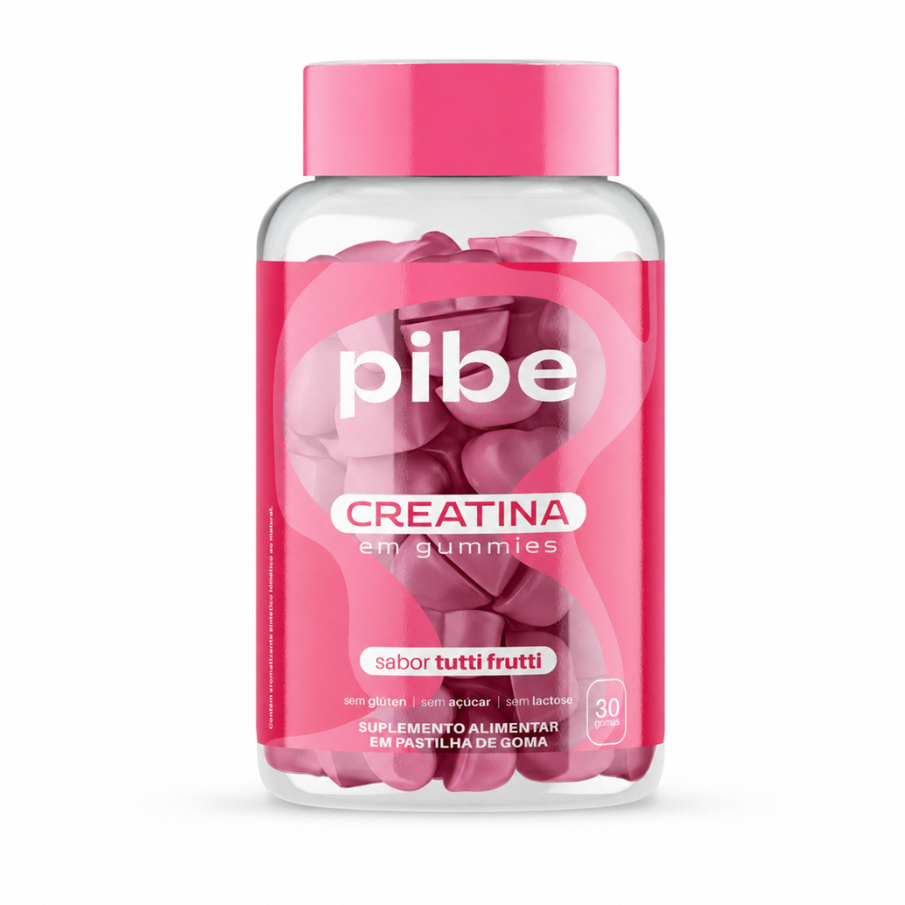 Creatina em Goma Gummy 3g Zero Açúcar 30 Gomas Sabor Tutti Frutti Pibe