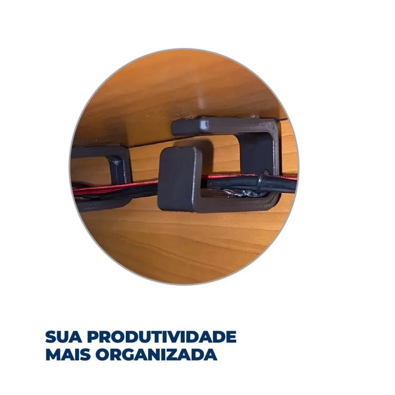 Kit Suporte Organizador Fios Cabos De Mesa Informática
