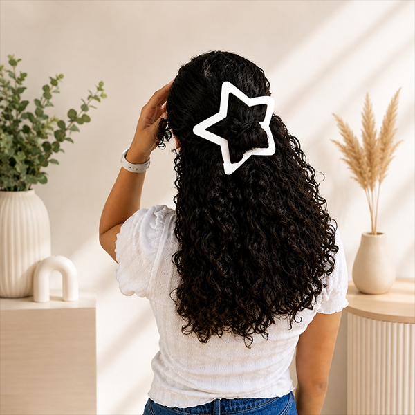 Presilha de Cabelo Gigante Estrela 16cm - Acessório Decorativo Feminino / Tic Tac Grande para Cabelo ou Penteado